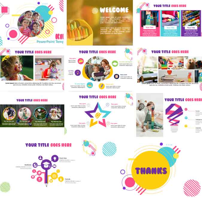 Pantallazos Plantilla de PowerPoint Moderna para niños