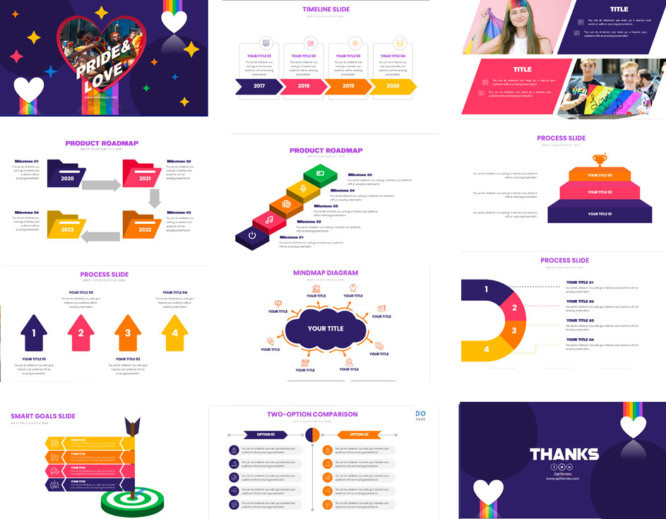 Plantilla de PowerPoint del mes del Orgullo LGBTQ+