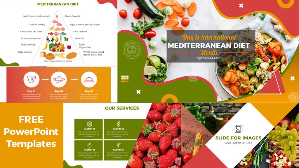 Slides gratis - plantilla de powerpoint sobre Dieta mediterranea